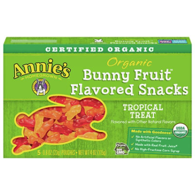 Annies Homegrown Organic Fruit Snacks Bunny Tropical Treat - 5-0.8 Oz
