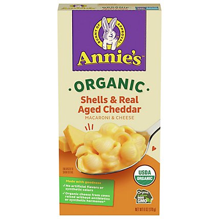 Annies Homegrown Organic Macaroni & Cheese Shells & Real Aged Cheddar Box - 6 Oz - Image 3