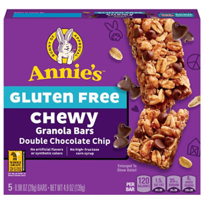 Annies Homegrown Granola Bars Chewy Gluten Free Double Chocolate Chip - 5-0.98 Oz - Image 2