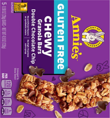 Annies Homegrown Granola Bars Chewy Gluten Free Double Chocolate Chip - 5-0.98 Oz - Image 6