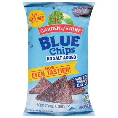 Garden of Eatin Tortilla Chips Corn Blue Chips No Salt Added - 16 Oz - Image 3