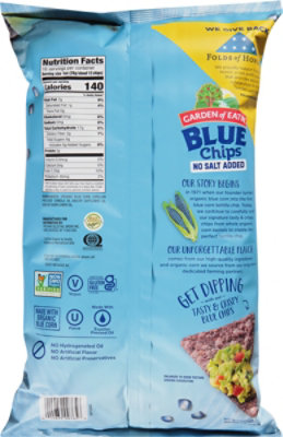 Garden of Eatin Tortilla Chips Corn Blue Chips No Salt Added - 16 Oz - Image 6