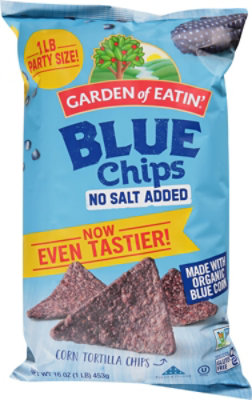 Garden of Eatin Tortilla Chips Corn Blue Chips No Salt Added - 16 Oz - Image 2