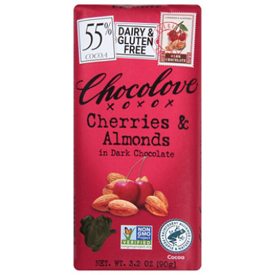 Chocolove Chocolate Bar Dark Chocolate Cherries & Almonds - 3.2 Oz - Image 3