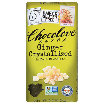 Chocolove Chocolate Bar Dark Chocolate Ginger Crystalized - 3.2 Oz - Image 3