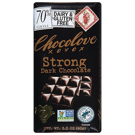 Chocolove Chocolate Bar Dark Chocolate Strong - 3.2 Oz