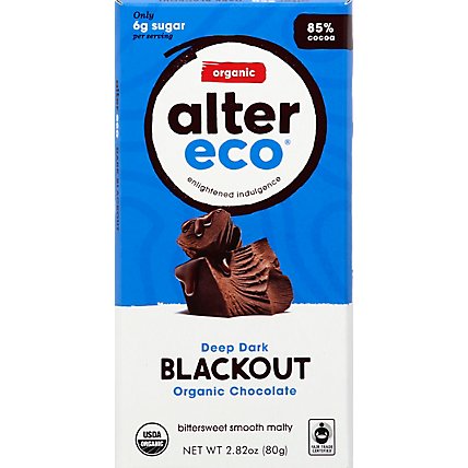 Alter Eco Dark Chocolate Organic Blackout 85% Cocoa - 2.82 Oz - Image 2
