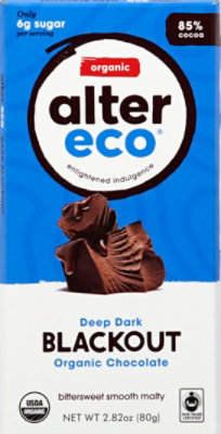 Alter Eco Dark Chocolate Organic Blackout 85% Cocoa - 2.82 Oz - Image 2