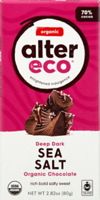 Alter Eco Chocolate Organic Deep Dark Sea Salt 70% Cocoa - 2.82 Oz - Image 2