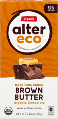 Alter Eco Chocolate Organic Dark Salted Brown Butter 70% Cocoa - 2.82 Oz - Image 2