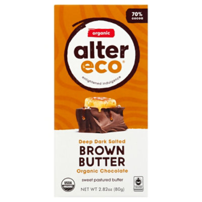 Alter Eco Chocolate Organic Dark Salted Brown Butter 70% Cocoa - 2.82 Oz - Image 1