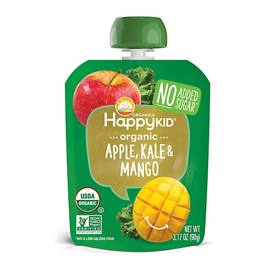 Happy Kid Organics Organic Apple Kale And Mango Pouches - 4-3.17 Oz