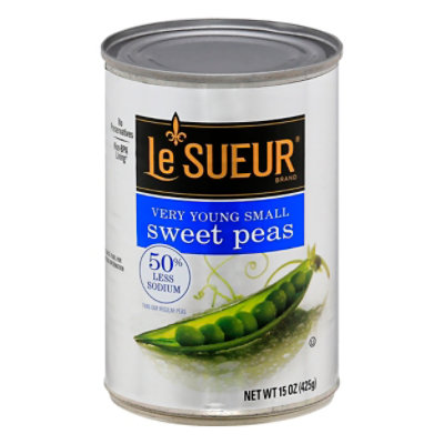 Le Sueur Peas Sweet Very Young Small 50% Less Sodium - 15 Oz - Image 1