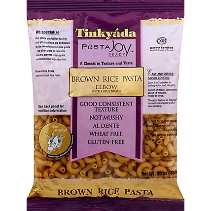 Tinkyada Pasta Joy Ready Brown Rice Pasta ELbow Bag - 16 Oz - Image 2