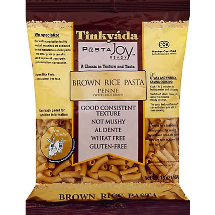 Tinkyada Pasta Joy Ready Brown Rice Pasta Penne Bag - 16 Oz - Image 2