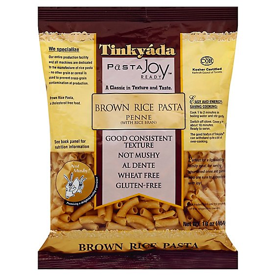 Tinkyada Pasta Joy Ready Brown Rice Pasta Penne Bag - 16 Oz