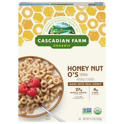 Cascadian Farm Organic Cereal Honey Nut Os - 9.5 Oz