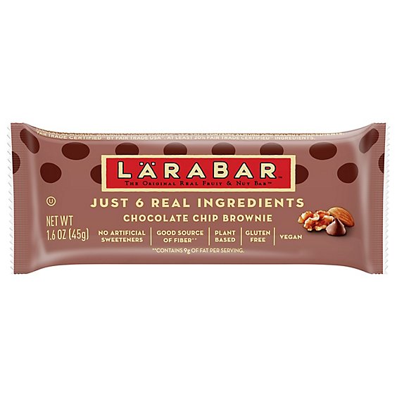 Larabar Bar Fruit & Nut Food Chocolate Chip Brownie - 1.6 Oz
