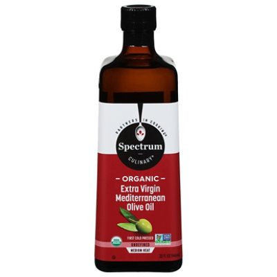 Spectrum Olive Oil Organic Extra Virgin Mediterranean - 33.8 Fl. Oz.