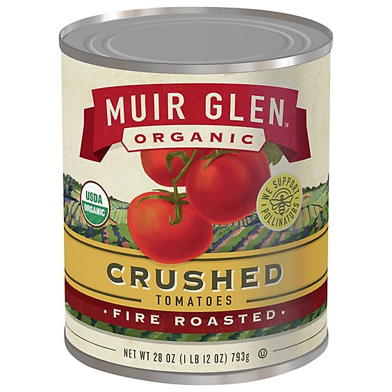 Muir Glen Tomatoes Organic Crushed Fire Rosted - 28 Oz