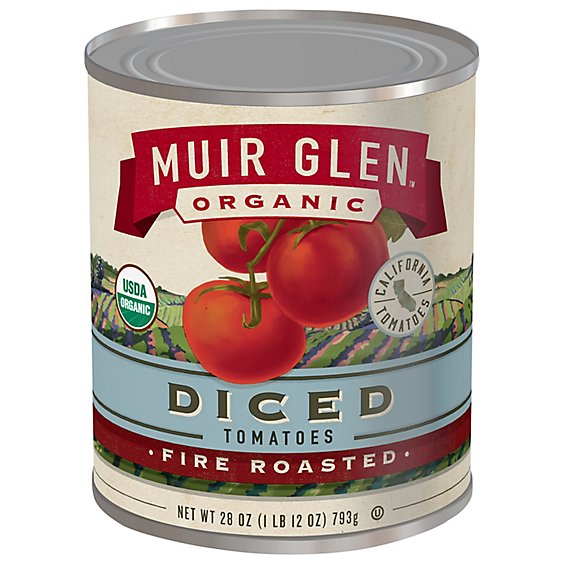 Muir Glen Tomatoes Organic Diced Fire Rosted - 28 Oz