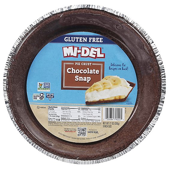 MI-DEL Pie Crust Gluten Free Chocolate Snap - 7.1 Oz