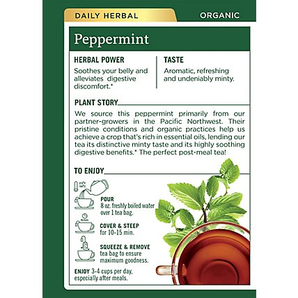 Traditional Medicinals Organic Peppermint Herbal Tea Bags - 16 Count - Image 5