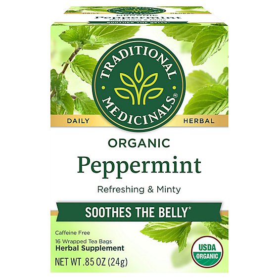 Traditional Medicinals Organic Peppermint Herbal Tea Bags - 16 Count
