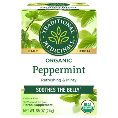 Traditional Medicinals Organic Spearmint Tea, Healthy & Refreshing, 16  Count (Pack Of 6)