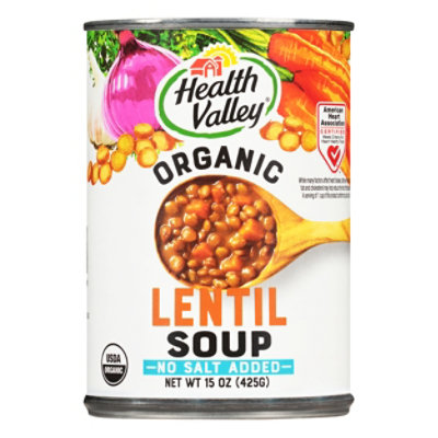 Health Valley Organic Soup No Salt Added Lentil - 15 Oz