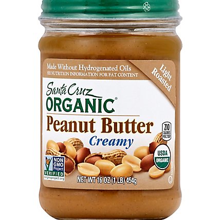 Santa Cruz Organic Peanut Butter Light Roasted Creamy - 16 Oz - Image 2