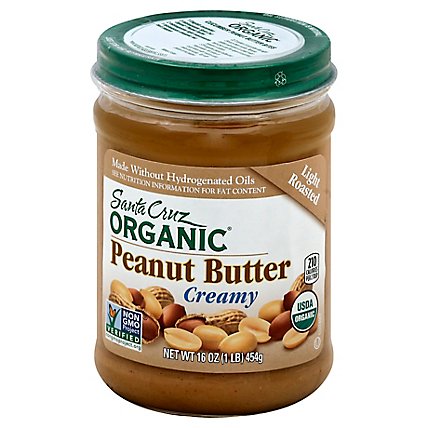 Santa Cruz Organic Peanut Butter Light Roasted Creamy - 16 Oz - Image 1