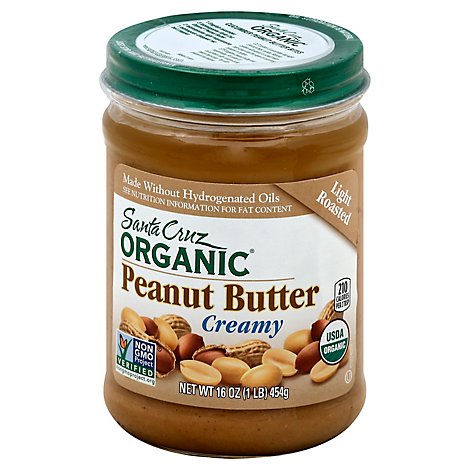 Santa Cruz Organic Peanut Butter Light Roasted Creamy - 16 Oz