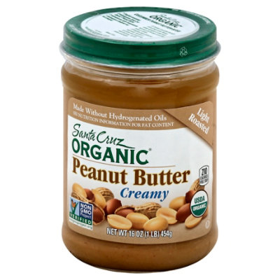 Santa Cruz Organic Peanut Butter Light Roasted Creamy - 16 Oz