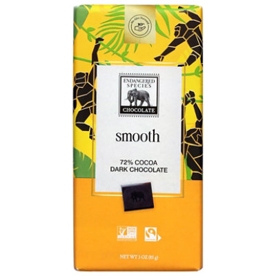 Endangered Species Chocolate Bar Dark Chocolate Chimpanze 72% Cocoa - 3 Oz