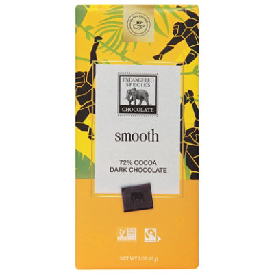 Endangered Species Chocolate Bar Dark Chocolate Chimpanze 72% Cocoa - 3 Oz