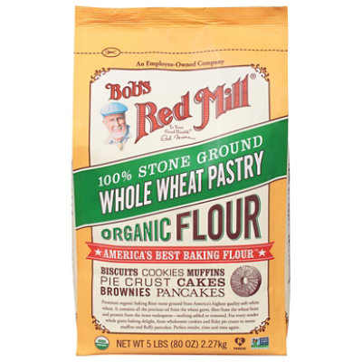 Bob's Red Mill Organic Stone Ground Whole Wheat Pastry Flour - 5 Lb