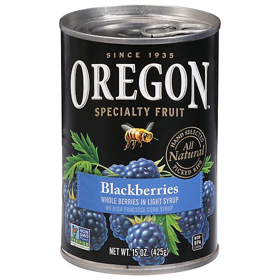 Oregon Fruit Products Blackberries in Light Syrup - 15 Oz