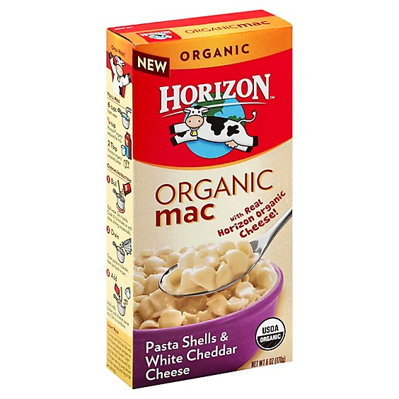Horizon Organic Pasta Shells & White Cheddar Cheese Box - 6 Oz