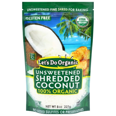 Lets Do Organics Coconut Shred Unswtn Org - 8 Oz