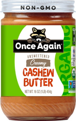 Once Again Cashew Butter Spread Creamy Unsweetend & Salt Free Organic - 16 Oz - Image 2