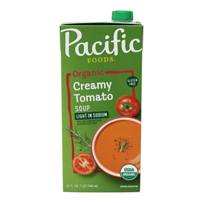 tomato sodium creamy soup pacific organic oz fl light