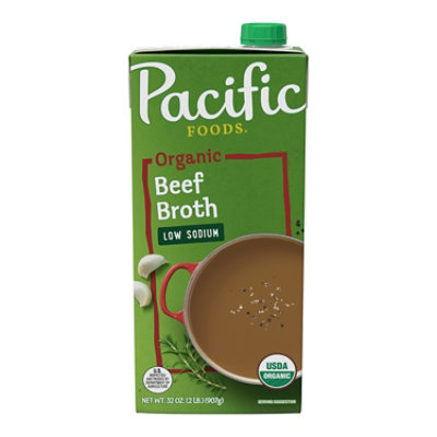 Pacific Organic Broth Beef Low Sodium - 32 Fl. Oz.