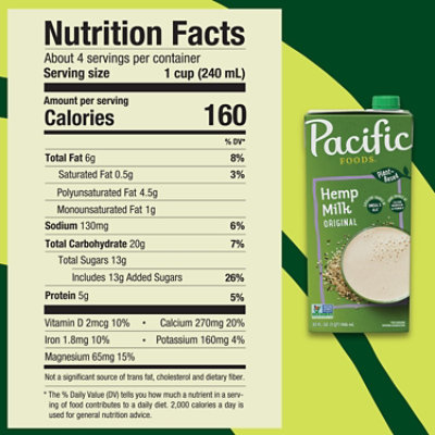 Pacific Foods Original Hemp Milk - 32 Fl. Oz. - Image 4