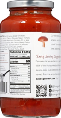 Daves Gourmet Pasta Sauce Wild Mushroom Jar - 25.5 Oz - Image 6