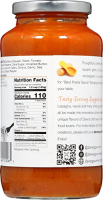 Daves Gourmet Pasta Sauce Butternut Squash Jar - 25.5 Oz - Image 5