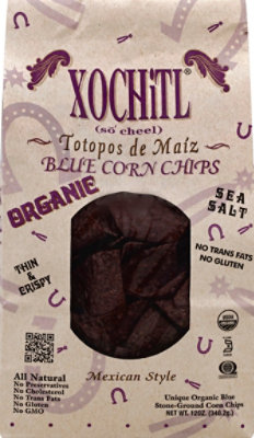 Xochitl Organic Mexican Style Blue Sea Salt Corn Chips - 12 Oz - Image 1