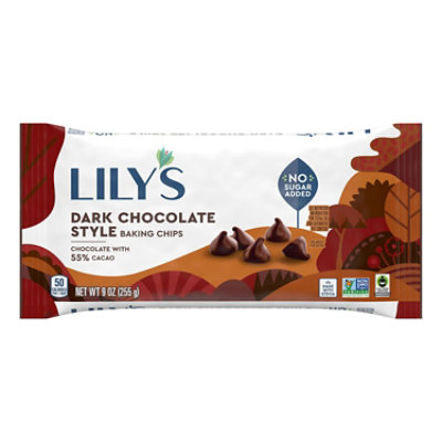 Lilys Sweet Dark Chocolate Baking Chips - 9 Oz - Image 1