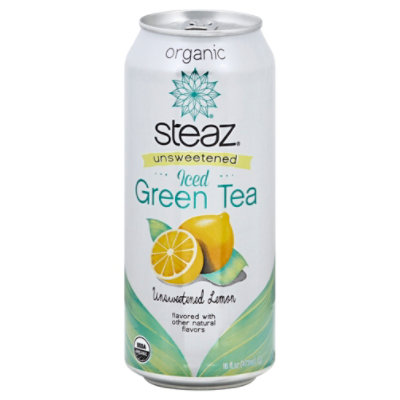 steaz Iced Green Tea Organic Unsweetened Lemon - 16 Fl. Oz. - Image 3