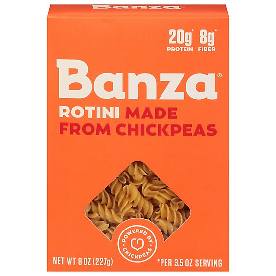Banza Rotini Pasta Made From Chickpeas - 8 Oz